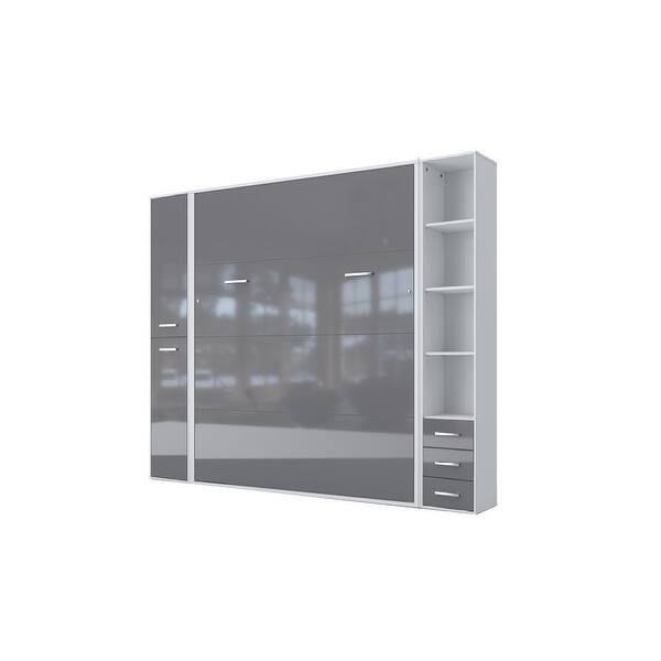 INVENTO Vertical Wall Bed with 2 and mattress 63" x 78.7